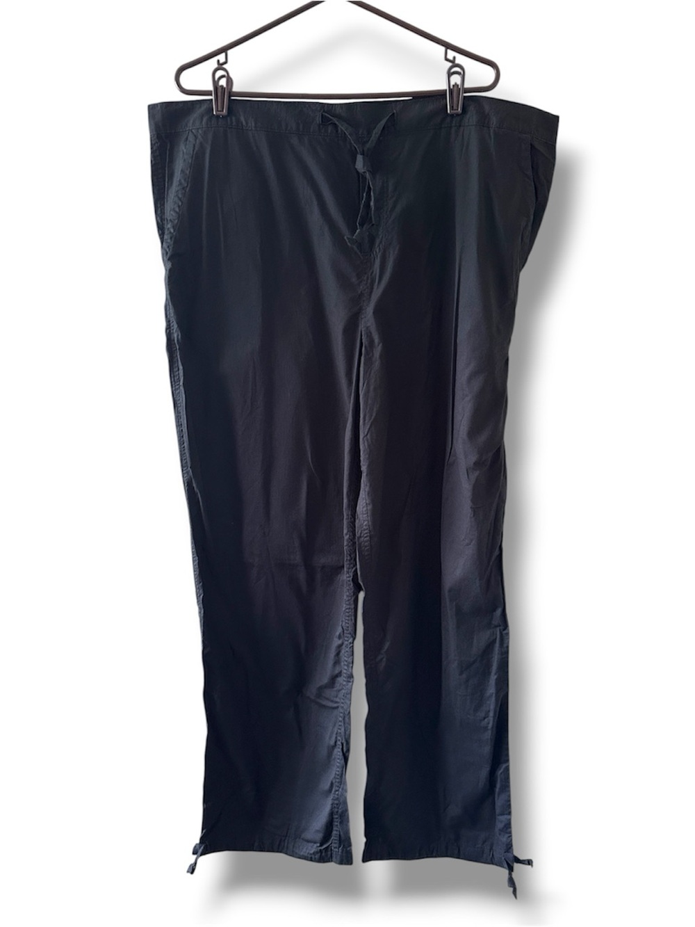 NWT Y2K Old Navy Black Straight Leg Cotton Pants Womens Large Sporty Athleisure